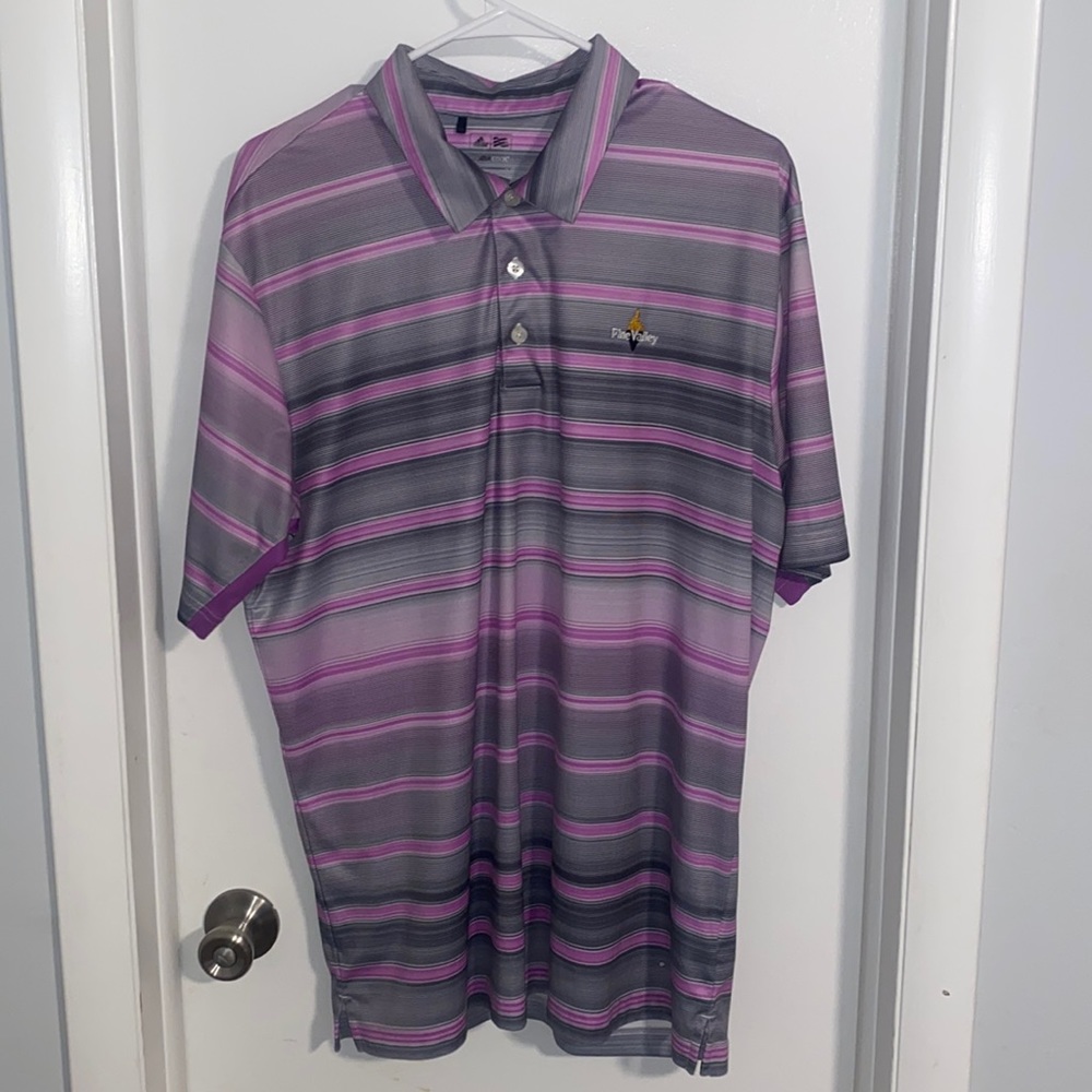 Striped collared golf shirt